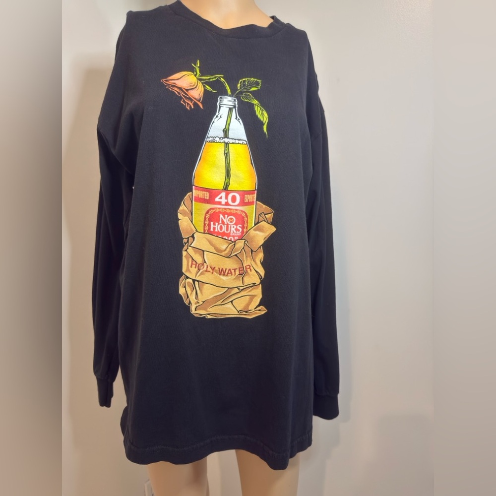 No Hours Black Graphic Sweatshirt